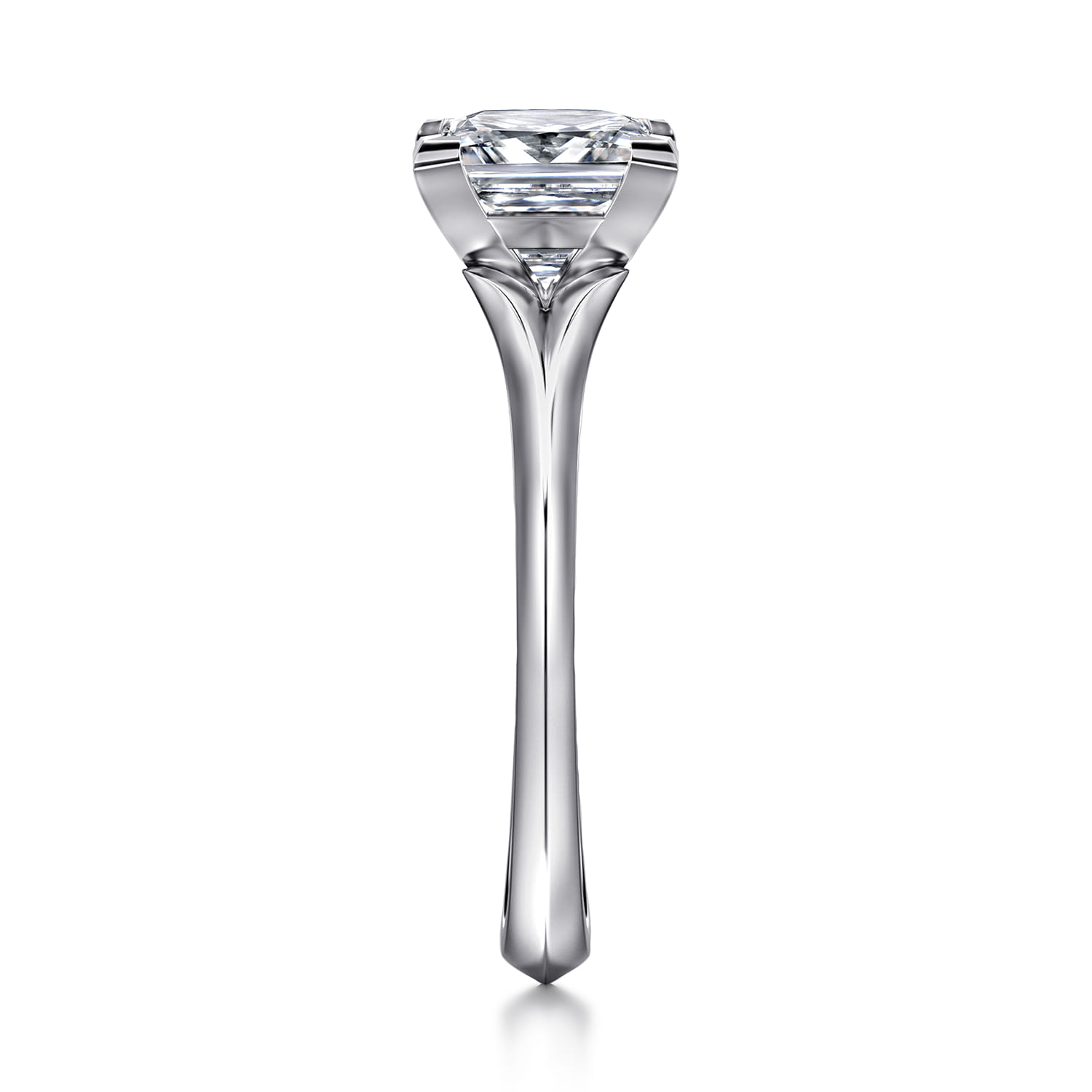 Ellis - 14K White Gold Princess Cut Diamond Engagement Ring - Shot 5