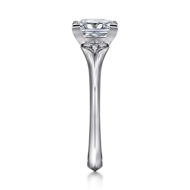 Ellis - 14K White Gold Princess Cut Diamond Engagement Ring - Shot 5
