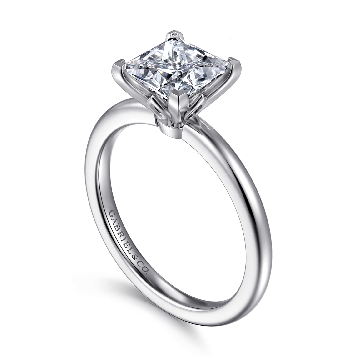 Ali - 14K White Gold Princess Cut Diamond Engagement Ring - Shot 3