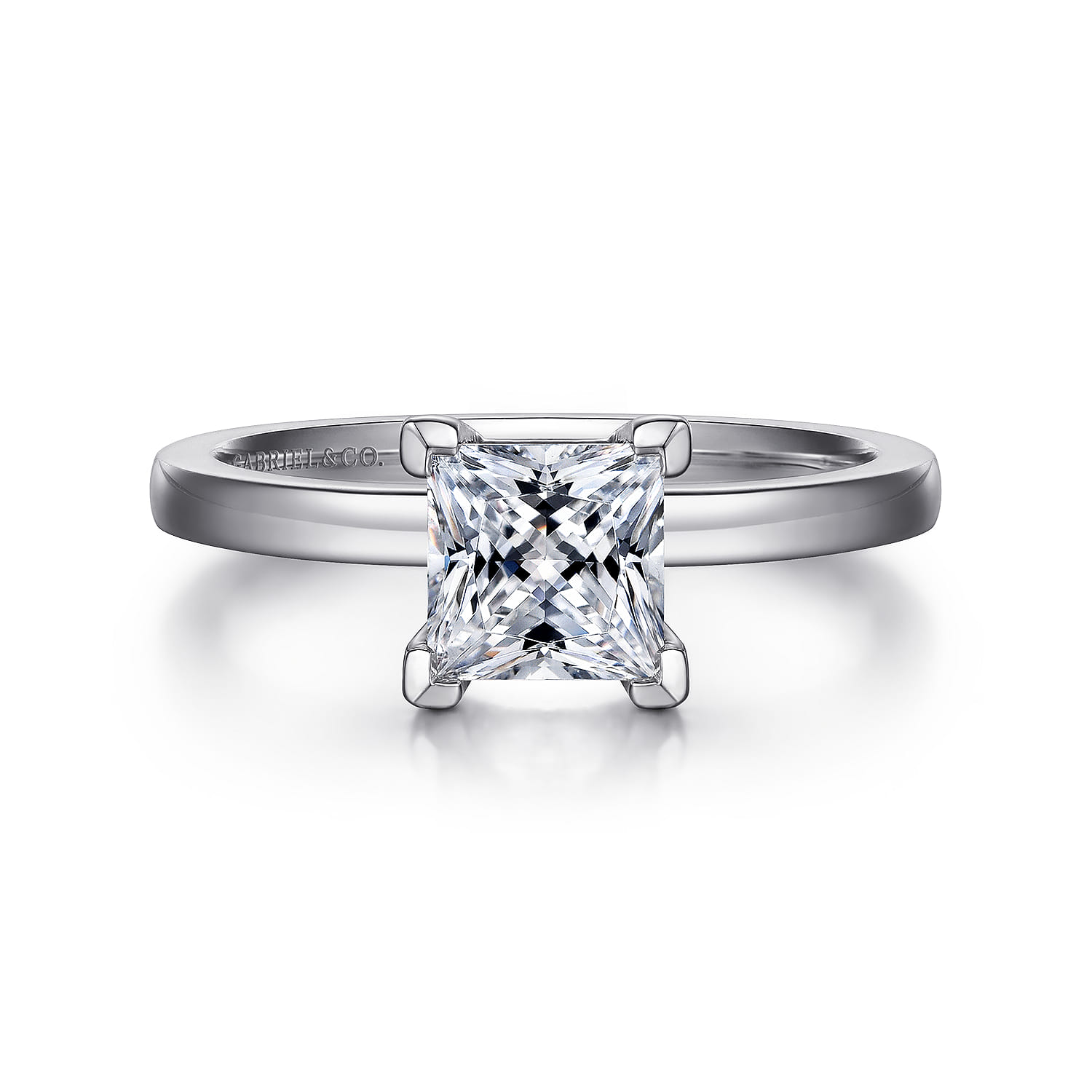 Paula - 14K White Gold Princess Cut Diamond Engagement Ring - Shot 1