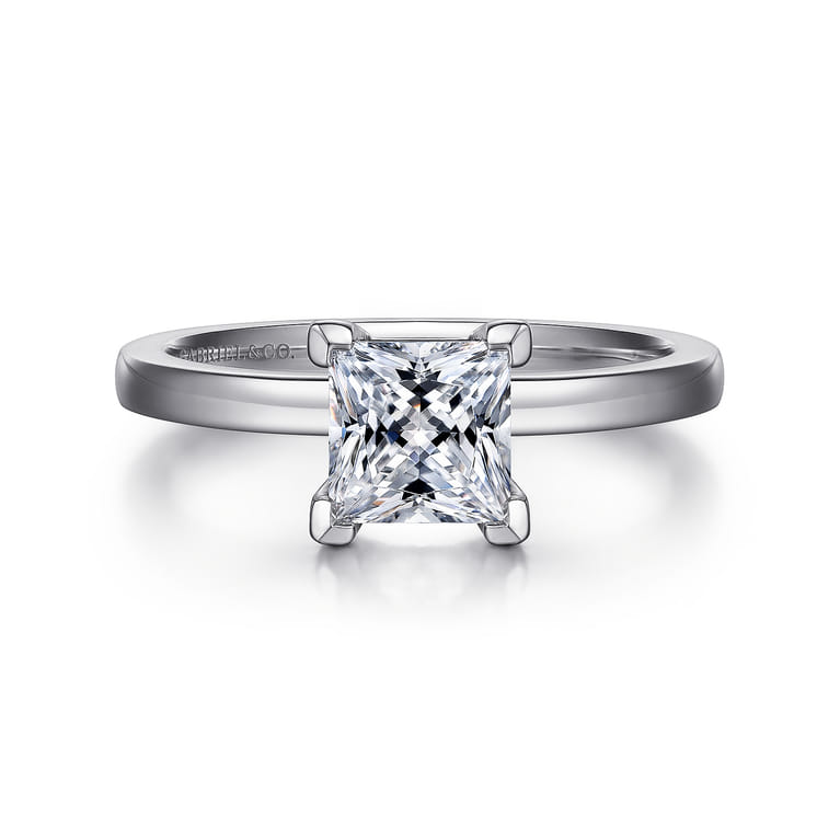Paula - 14K White Gold Princess Cut Diamond Engagement Ring - Shot 1