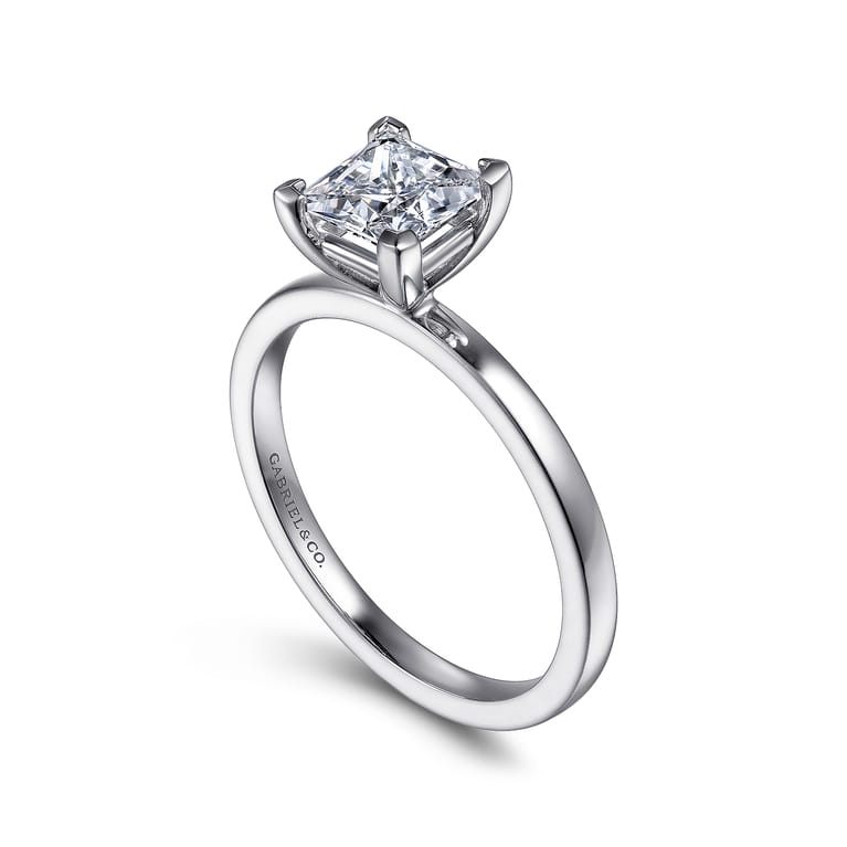 Paula - 14K White Gold Princess Cut Diamond Engagement Ring - Shot 3