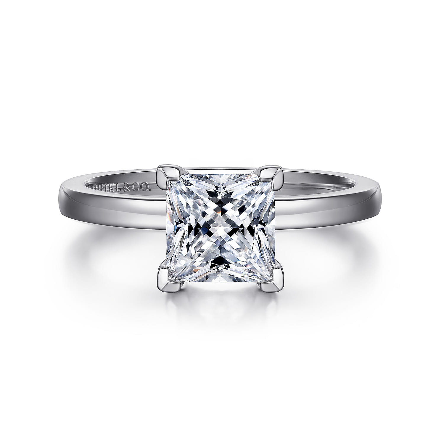 Paula - 14K White Gold Princess Cut Diamond Engagement Ring - Shot 1