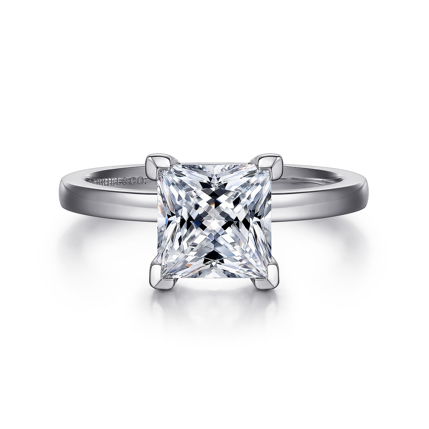 Paula - 14K White Gold Princess Cut Diamond Engagement Ring - Shot 1
