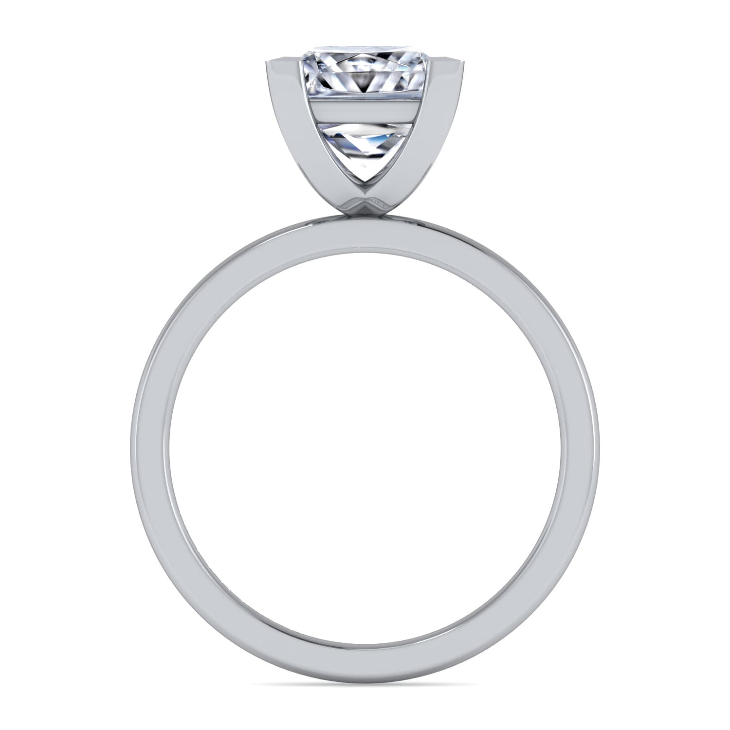 Paula - 14K White Gold Princess Cut Diamond Engagement Ring - Shot 2