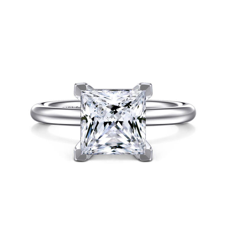 Lark - 14K White Gold Princess Cut Solitaire Engagement Ring - Shot 1