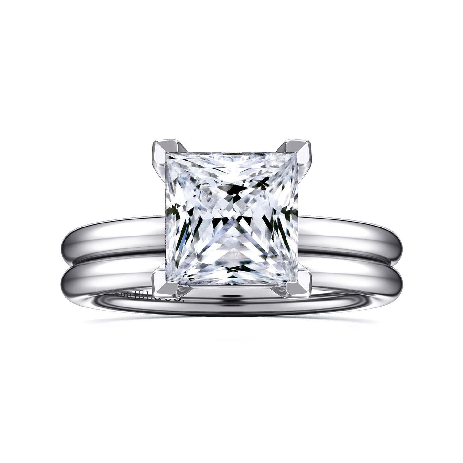 Lark - 14K White Gold Princess Cut Solitaire Engagement Ring - Shot 4
