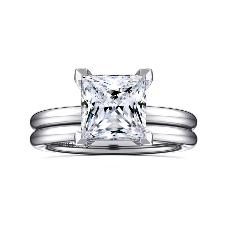 Lark - 14K White Gold Princess Cut Solitaire Engagement Ring - Shot 4