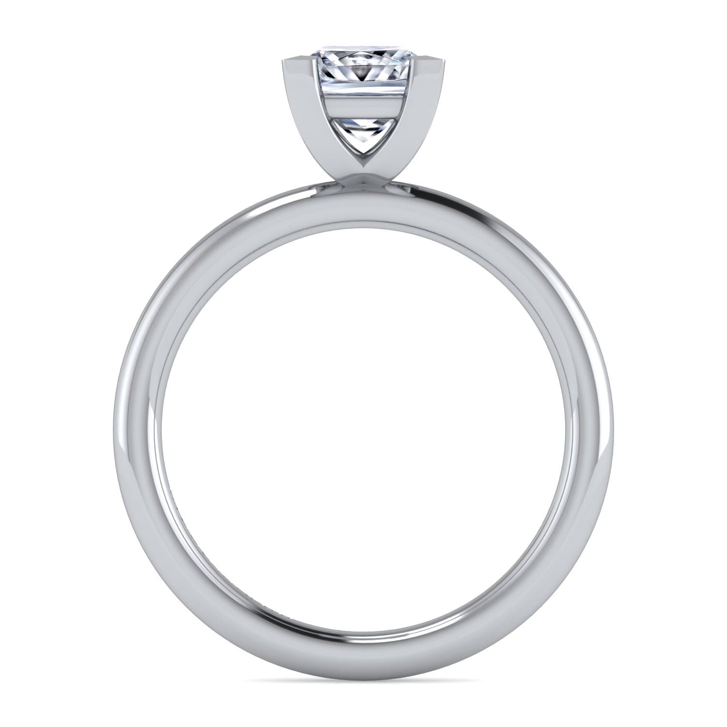 Lark - 14K White Gold Princess Cut Solitaire Engagement Ring - Shot 2