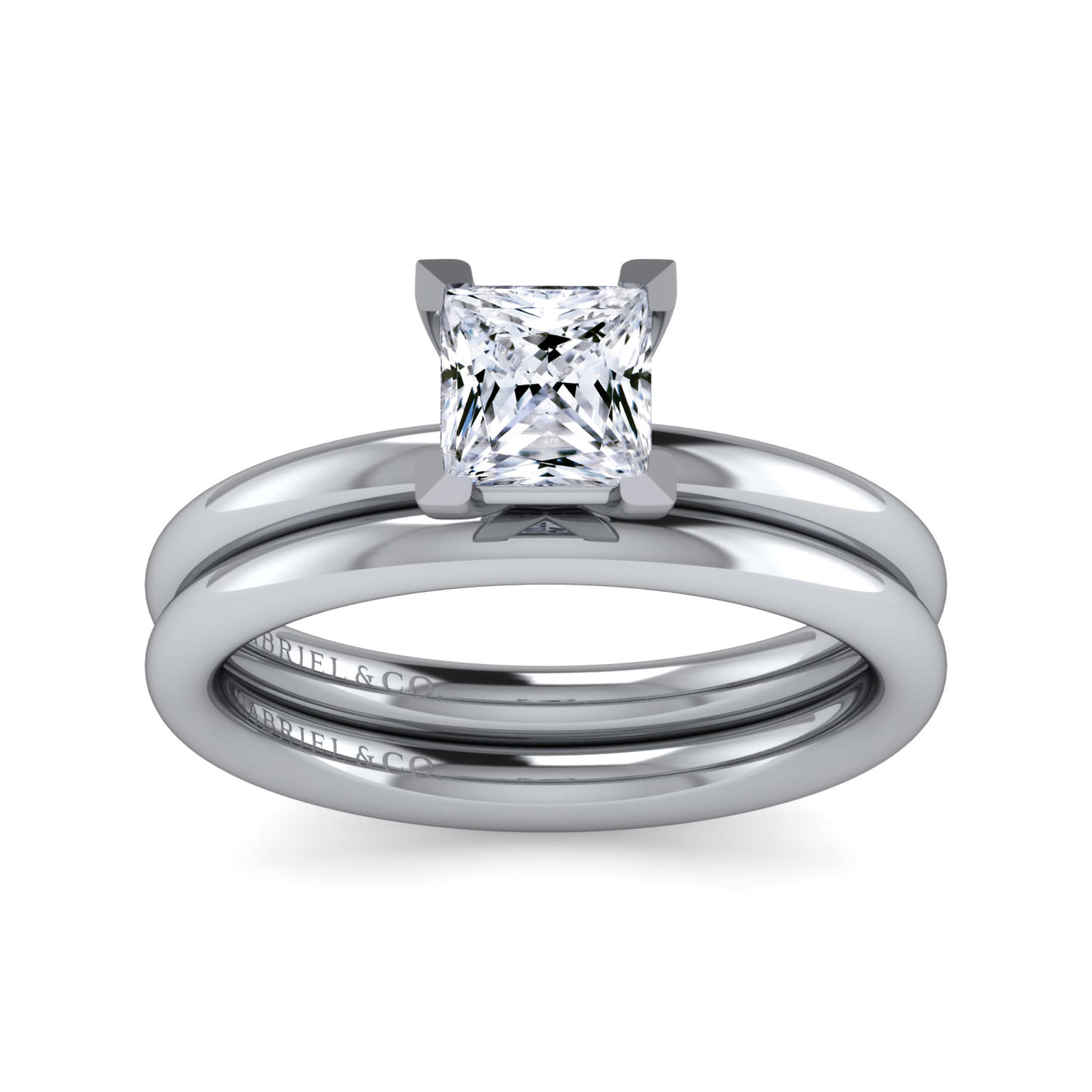 Lark - 14K White Gold Princess Cut Solitaire Engagement Ring - Shot 4