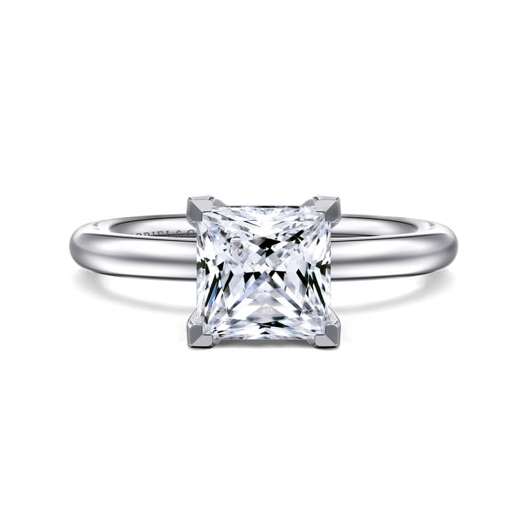 Lark - 14K White Gold Princess Cut Solitaire Engagement Ring - Shot 1