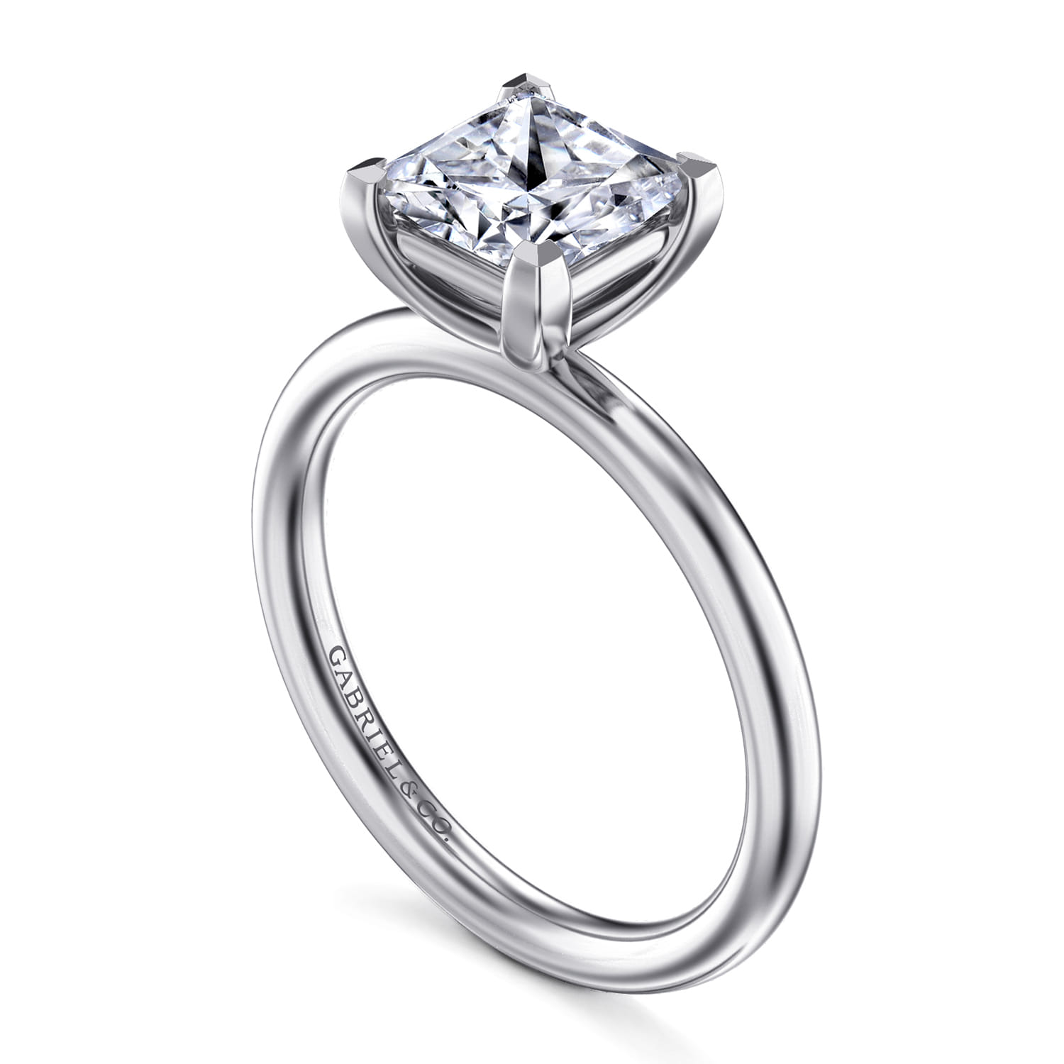 Lark - 14K White Gold Princess Cut Solitaire Engagement Ring - Shot 3