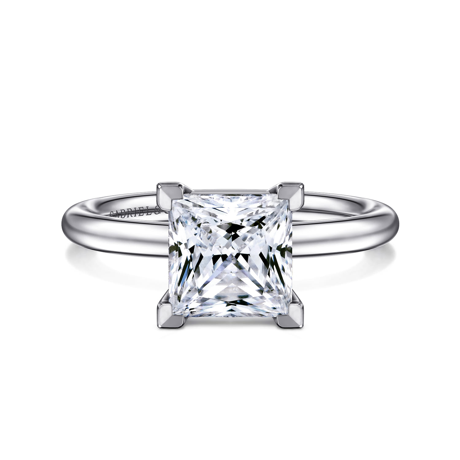 Lark - 14K White Gold Princess Cut Solitaire Engagement Ring - Shot 1