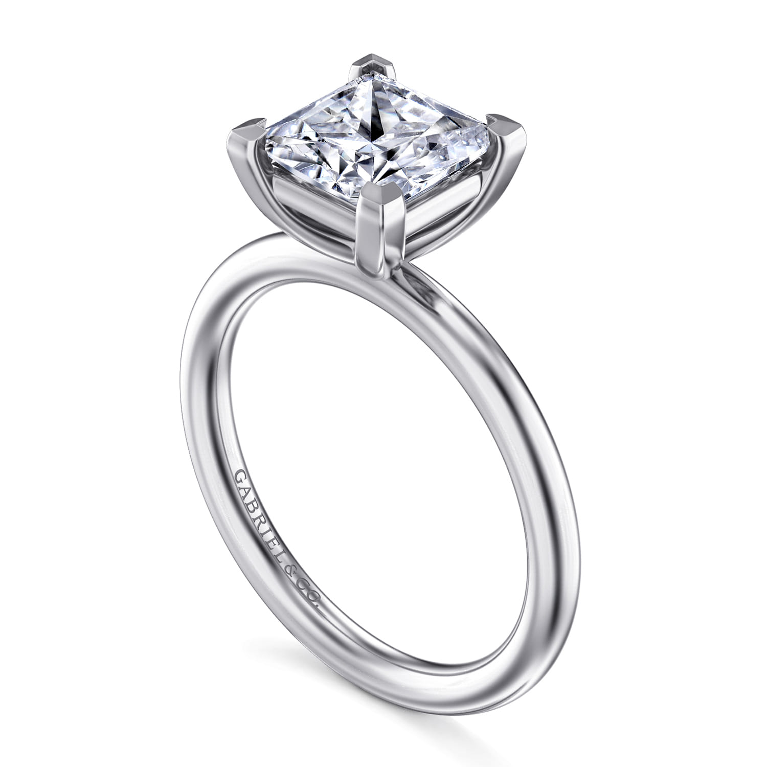 Lark - 14K White Gold Princess Cut Solitaire Engagement Ring - Shot 3
