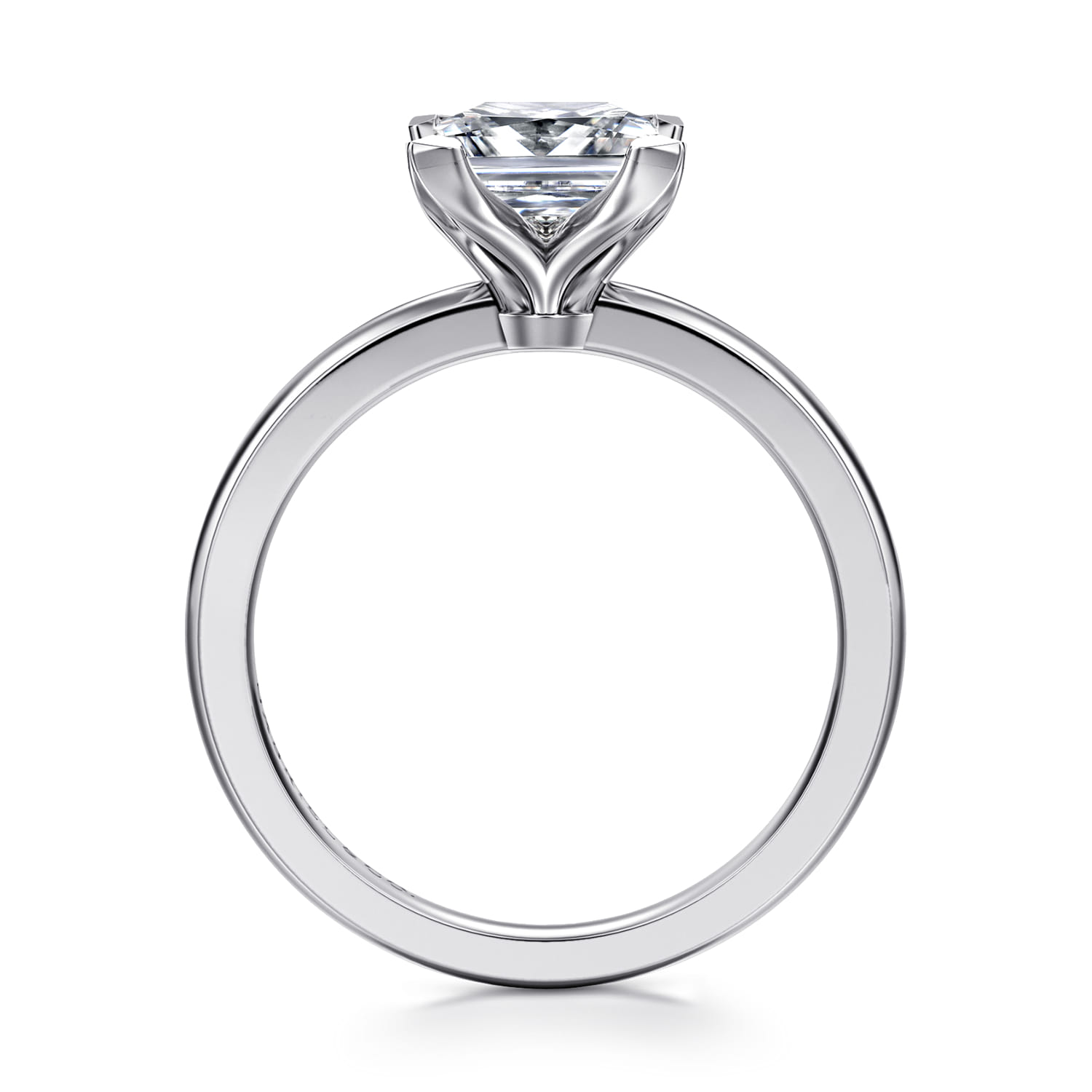 Emma - 14K White Gold Princess Cut Solitaire Engagement Ring - Shot 2