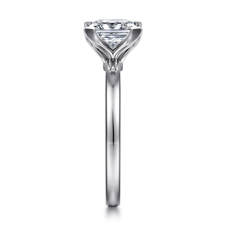 Emma - 14K White Gold Princess Cut Solitaire Engagement Ring - Shot 4