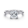 Anne - 14K White Gold Princess Cut Solitaire Diamond Engagement Ring