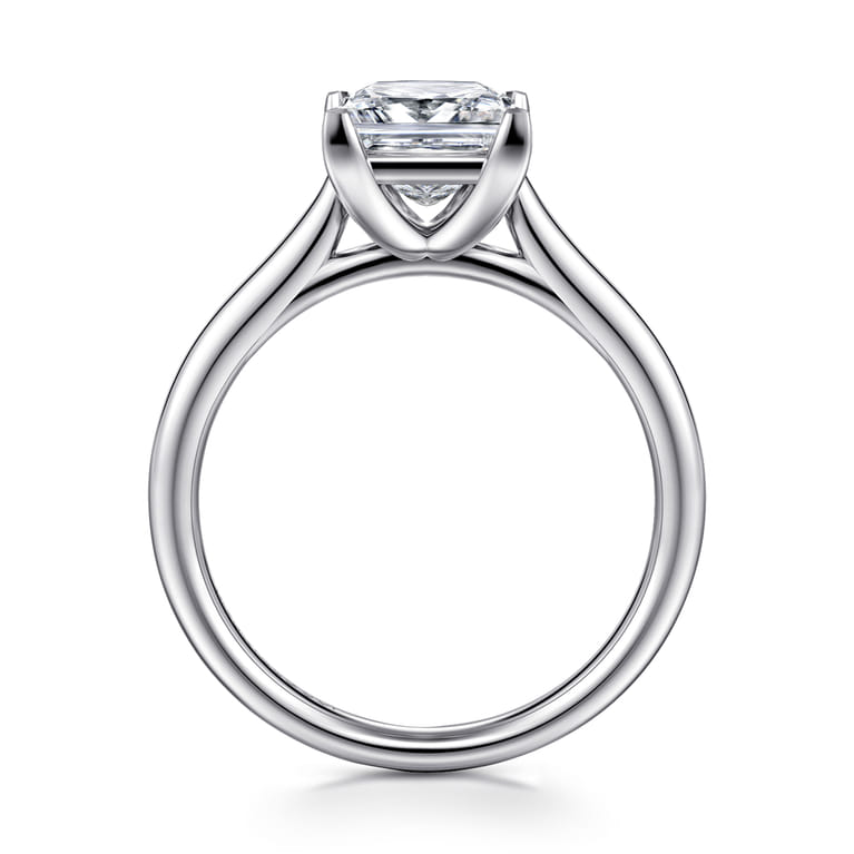 Anne - 14K White Gold Princess Cut Solitaire Diamond Engagement Ring - Shot 2