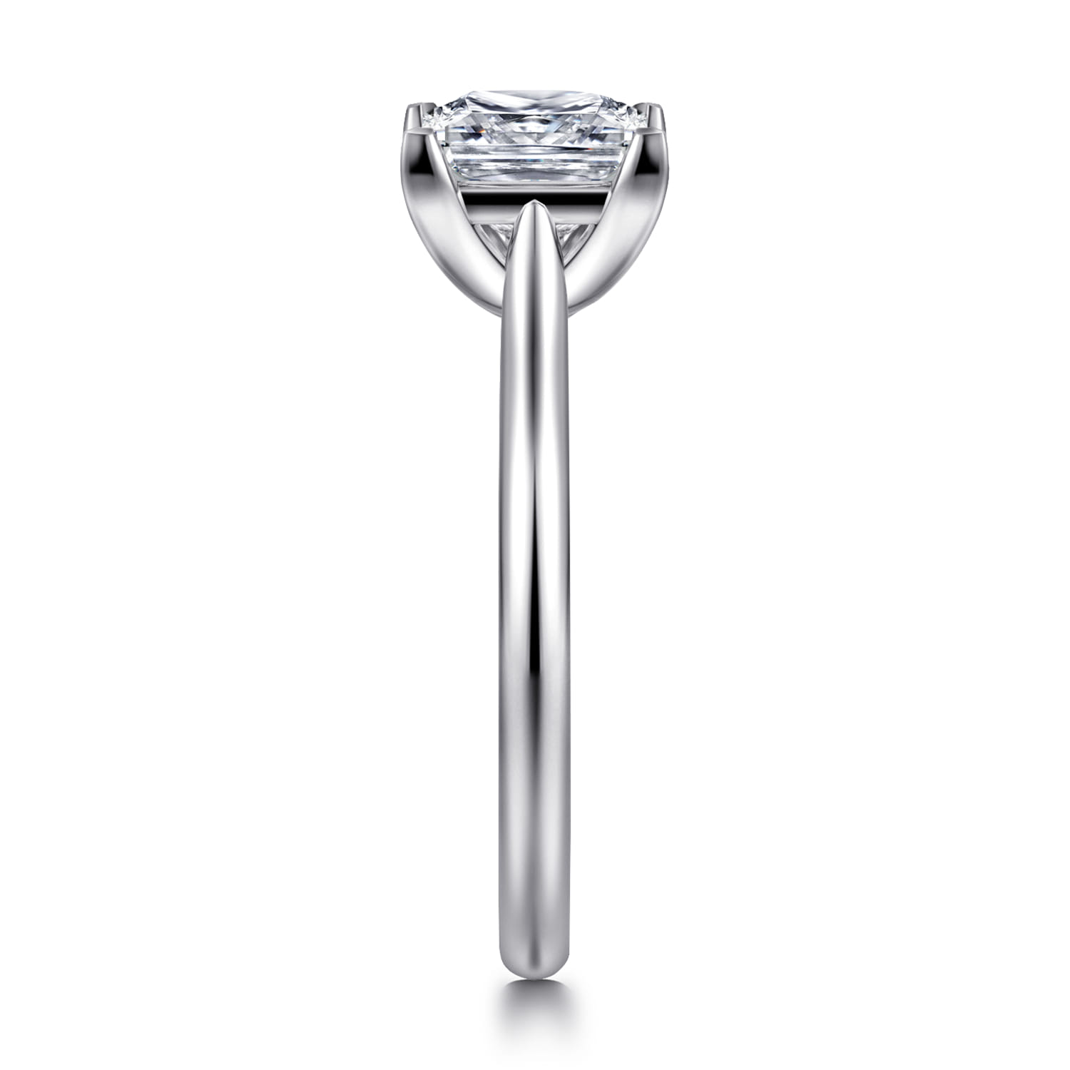 Anne - 14K White Gold Princess Cut Solitaire Diamond Engagement Ring - Shot 4