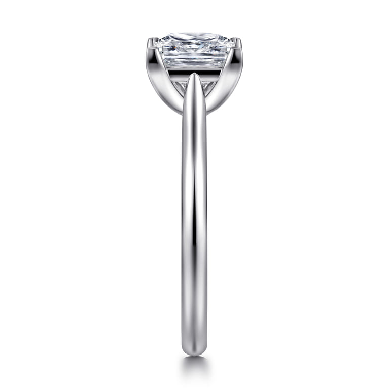 Anne - 14K White Gold Princess Cut Solitaire Diamond Engagement Ring - Shot 4