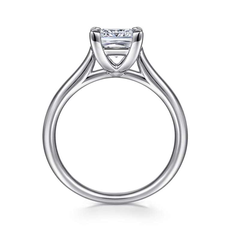 Anne - 14K White Gold Princess Cut Solitaire Diamond Engagement Ring - Shot 2