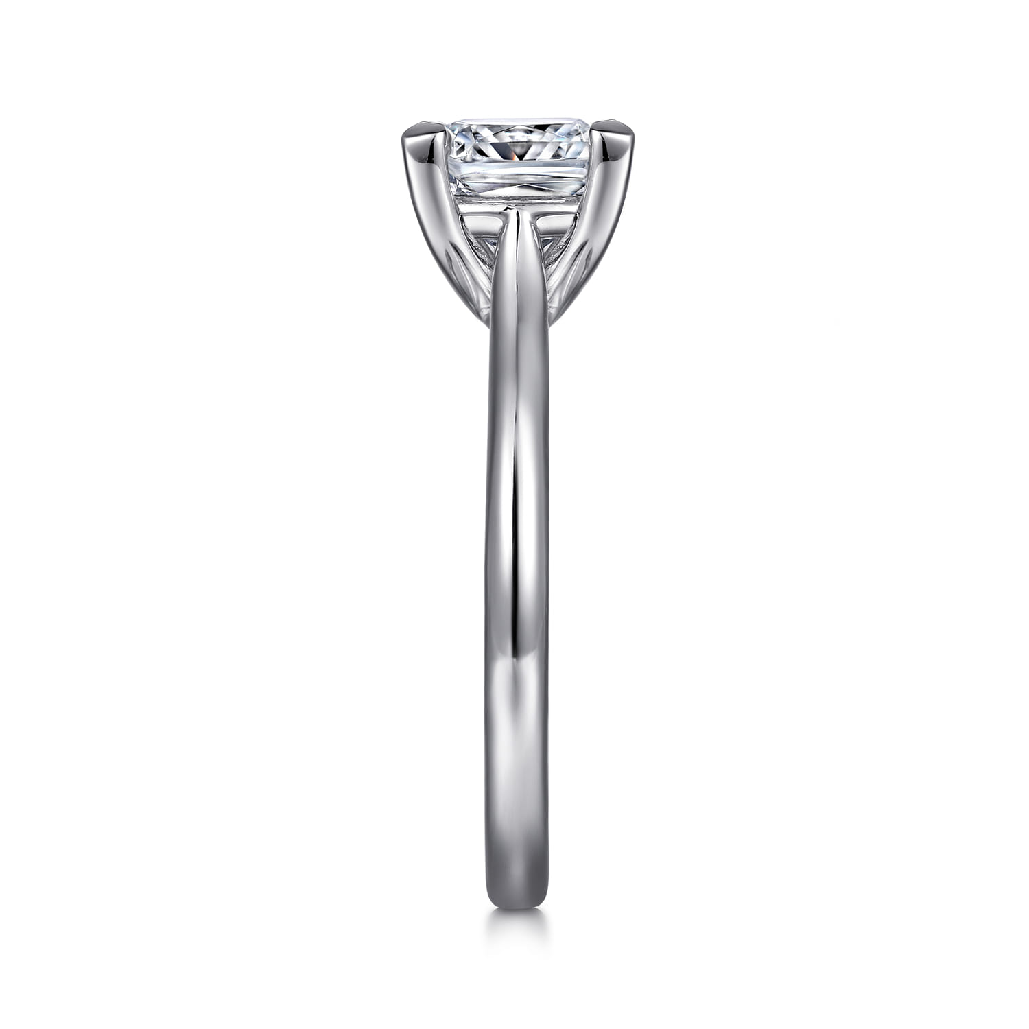 Anne - 14K White Gold Princess Cut Solitaire Diamond Engagement Ring - Shot 5
