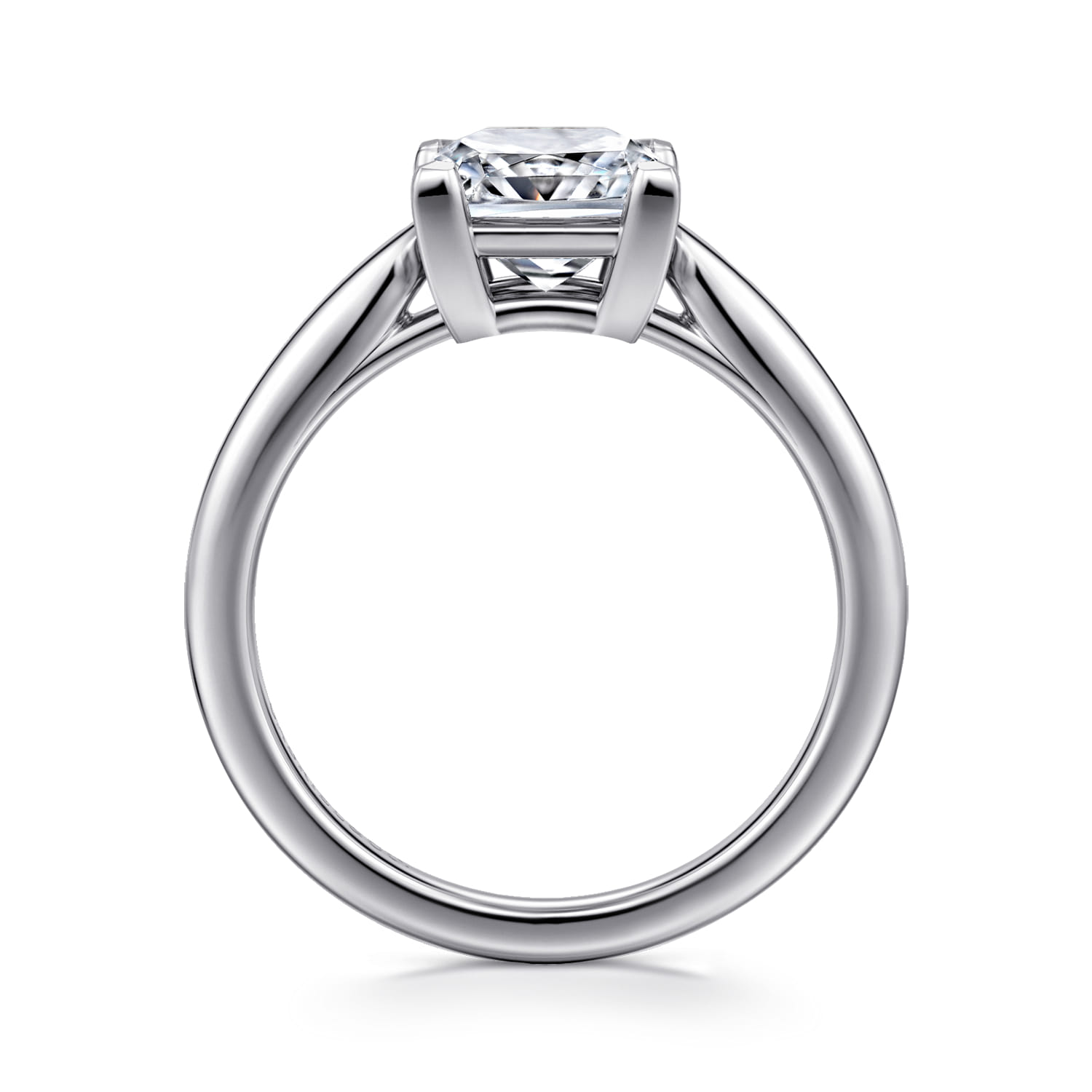 Anushka - 14K White Gold Princess Cut Solitaire Diamond Engagement Ring - Shot 2