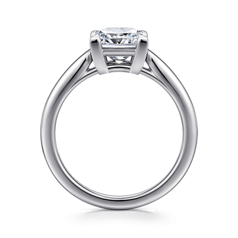 Anushka - 14K White Gold Princess Cut Solitaire Diamond Engagement Ring - Shot 2