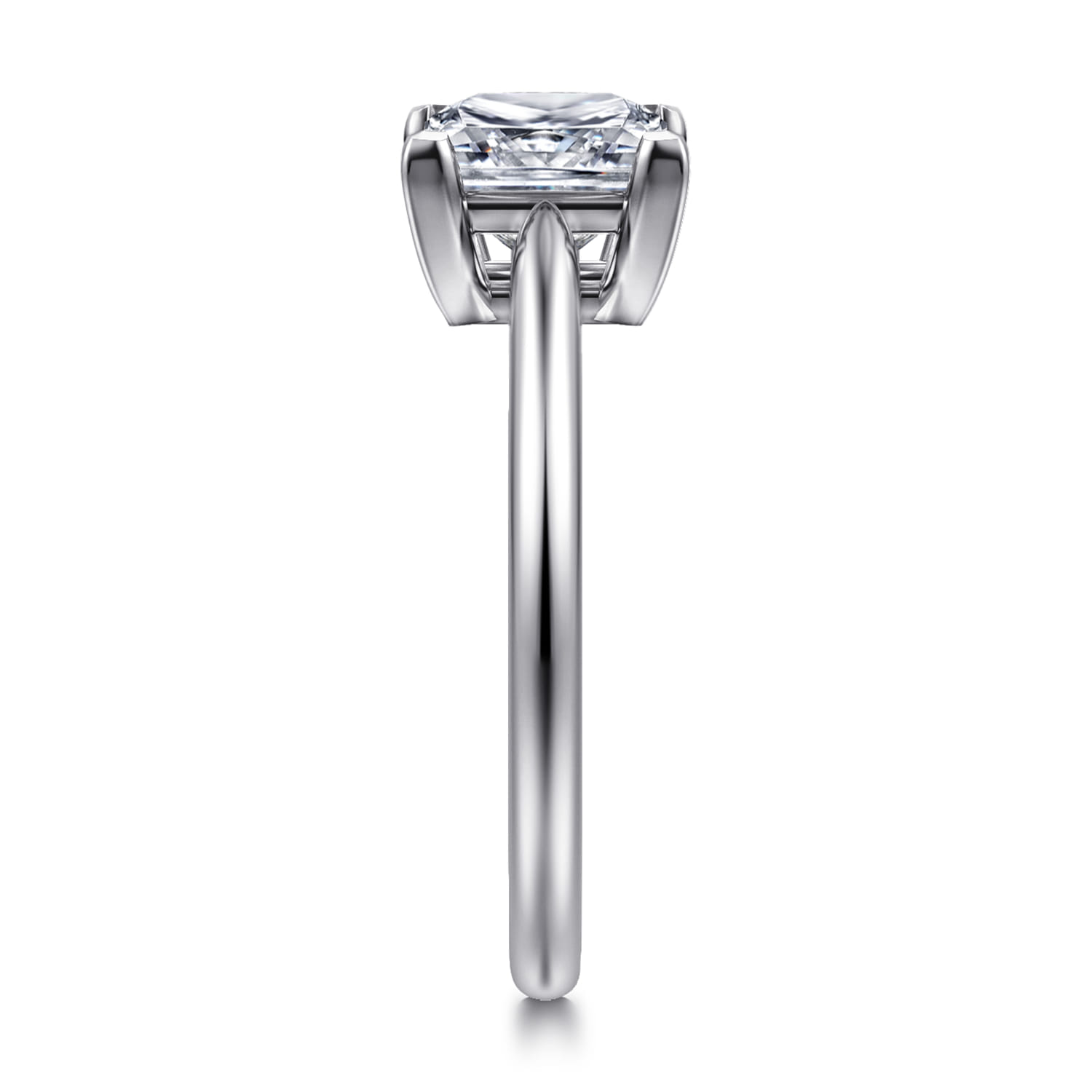 Anushka - 14K White Gold Princess Cut Solitaire Diamond Engagement Ring - Shot 4