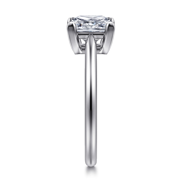 Anushka - 14K White Gold Princess Cut Solitaire Diamond Engagement Ring - Shot 4