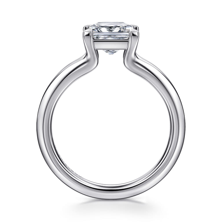 Annie - 14K White Gold Split Shank Princess Cut Diamond Engagement Ring - Shot 2