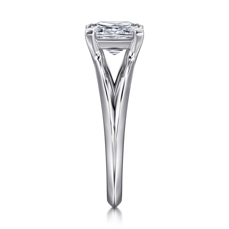 Annie - 14K White Gold Split Shank Princess Cut Diamond Engagement Ring - Shot 4