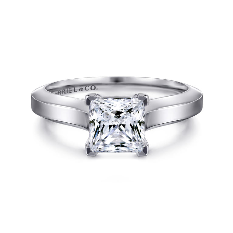 Hunter - 14K White Gold Princess Cut Diamond Engagement Ring - Shot 1