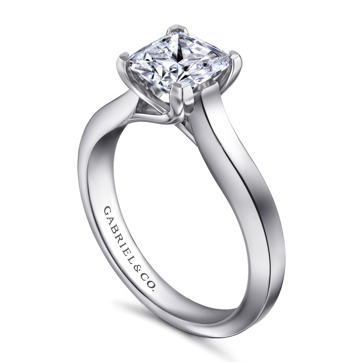 Hunter - 14K White Gold Princess Cut Diamond Engagement Ring - Shot 3