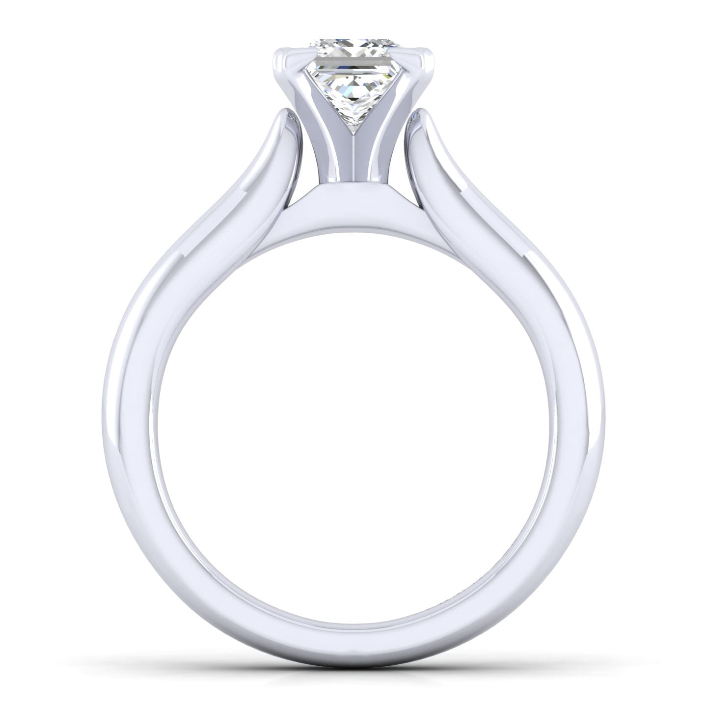 Lauren - 14K White Gold Princess Cut Diamond Engagement Ring - Shot 2