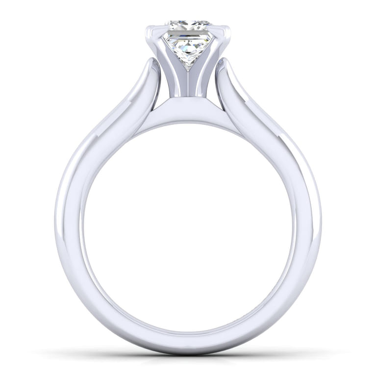 Lauren - 14K White Gold Princess Cut Diamond Engagement Ring - Shot 2