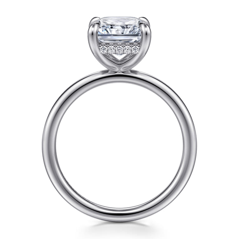 Cari - 14K White Gold Radiant Cut Diamond Engagement Ring - 0.08 ct - Shot 2