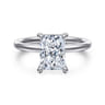 Cari - 14K White Gold Radiant Cut Diamond Engagement Ring - 0.05 ct