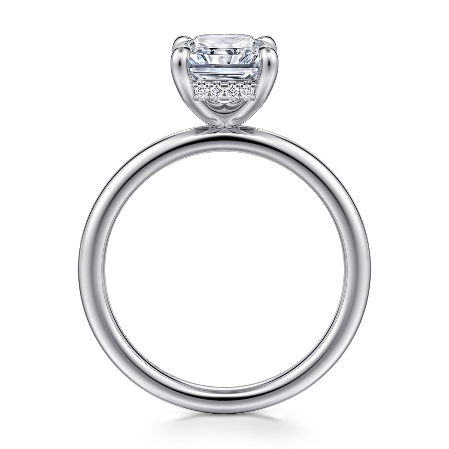 Cari - 14K White Gold Radiant Cut Diamond Engagement Ring - 0.05 ct - Shot 2