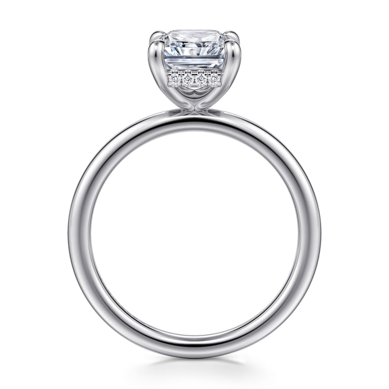 Cari - 14K White Gold Radiant Cut Diamond Engagement Ring - 0.05 ct - Shot 2