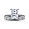 Cari - 14K White Gold Radiant Cut Diamond Engagement Ring - 0.05 ct
