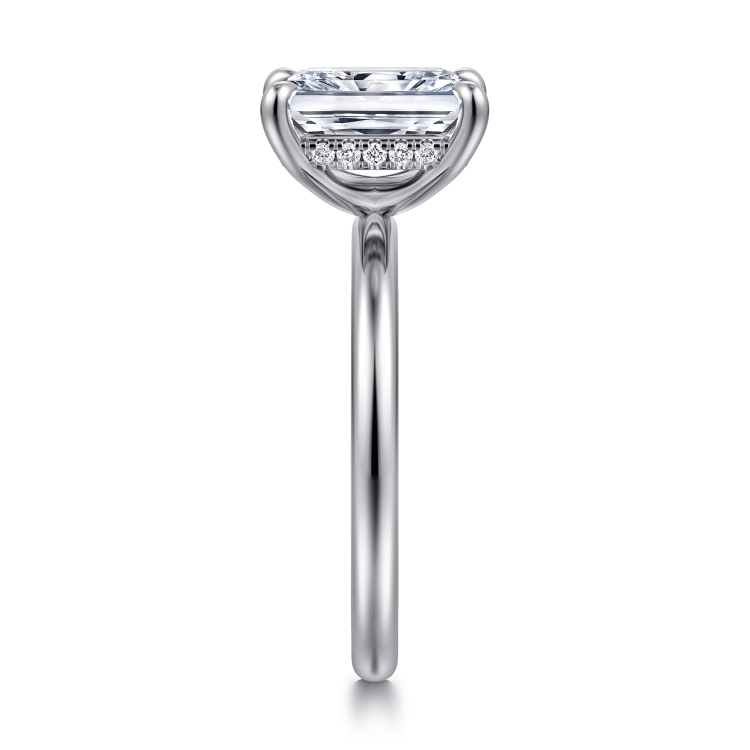 Cari - 14K White Gold Radiant Cut Diamond Engagement Ring - 0.05 ct - Shot 4