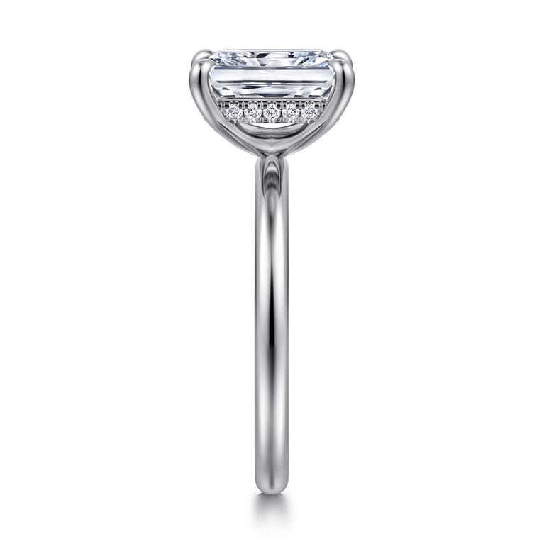 Cari - 14K White Gold Radiant Cut Diamond Engagement Ring - 0.05 ct - Shot 4