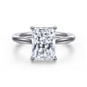 Azucena - 14K White Gold Radiant Cut Solitaire Diamond Engagement Ring - 0.09 ct