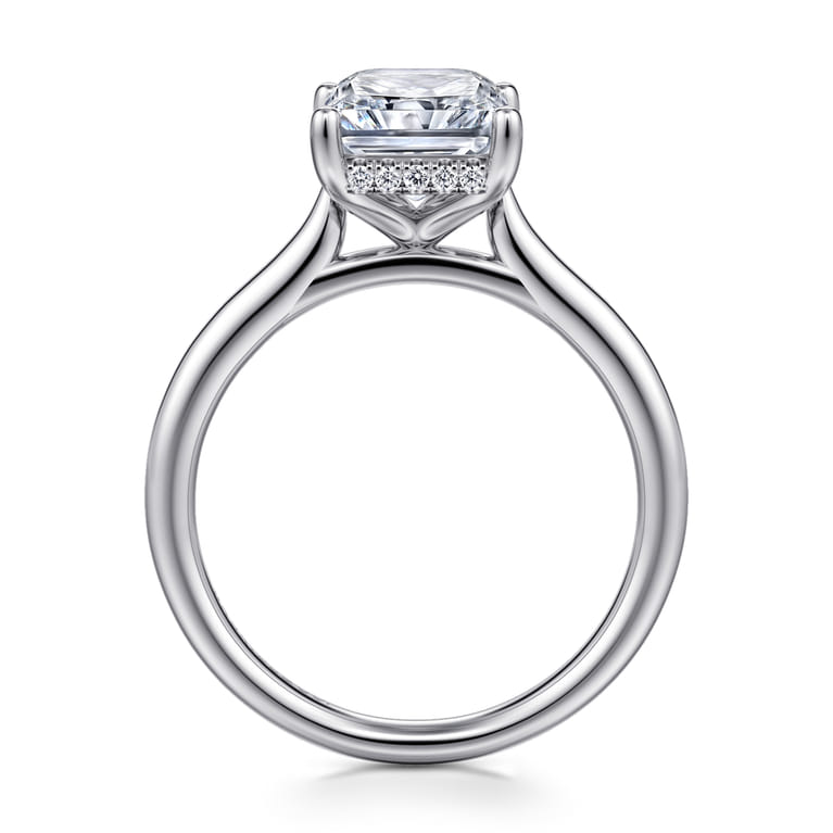 Azucena - 14K White Gold Radiant Cut Solitaire Diamond Engagement Ring - 0.09 ct - Shot 2