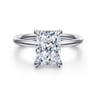 Anuk - 14K White Gold Radiant Diamond Engagement Ring - 0.07 ct