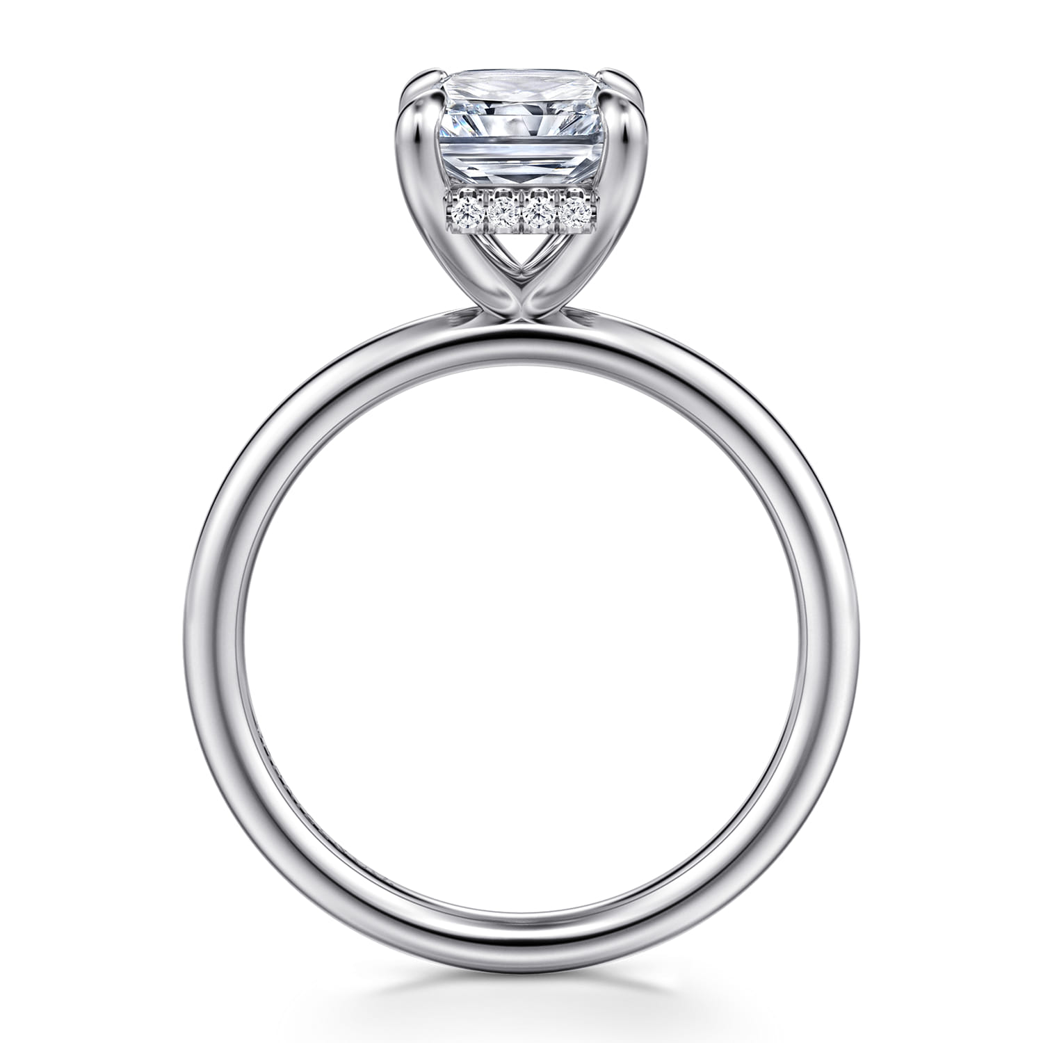 Anuk - 14K White Gold Radiant Diamond Engagement Ring - 0.07 ct - Shot 2