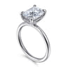 Anuk - 14K White Gold Radiant Diamond Engagement Ring - 0.07 ct
