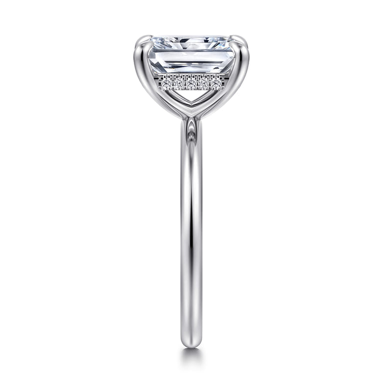Anuk - 14K White Gold Radiant Diamond Engagement Ring - 0.07 ct - Shot 4