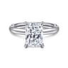 Peace - 14K White Gold Radiant Diamond and Engagement Ring - 0.07 ct